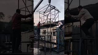 Prefab watch tower installation part 3 [upl. by Ahcim]