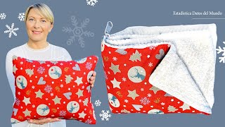 How To Make A Cushion Blanket For Home Or Travel With Sewing Trick  To Sell Or Give As A Gift [upl. by Schindler]