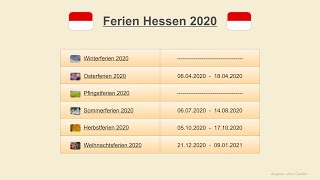 Ferien Hessen 2020 [upl. by Nivk]