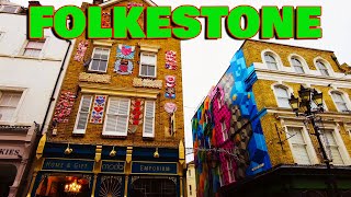 Walking Tour of Folkestone Kent Exploring the Hidden Gems of the Coastal Town  March 2023  4K [upl. by Nadnerb]