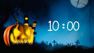 10 Minute Halloween Countdown Timer With Halloween Music 🎃 [upl. by Yenterb850]