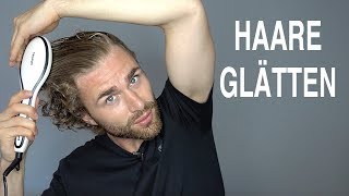 HAARE GLÄTTEN MÄNNER ● Haare glätten mit GLÄTTBÜRSTE  DANIEL KORTE [upl. by Supen906]