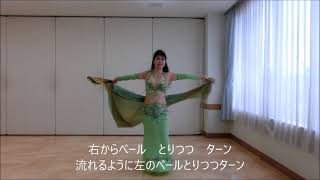 ダブルベール初心者さん用 簡単振付② ＃ベリーダンス ＃ダブルベール 曲 Peithos veil ＃bellydance doubleveils doubleveil peithosveil [upl. by Arrej]