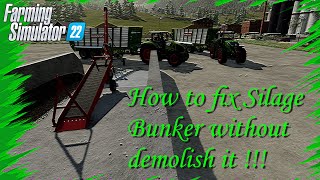 Farming Simulator 22 How to fix silage stuck inside bunker without demolish or loose any silage [upl. by Gildus]