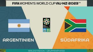 Argentinien vs Südafrika  Frauen WM 2023  2 Spieltag  Orakel  FIFA23⚽️ [upl. by Dalston]