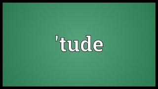 tude Meaning [upl. by Sajet]