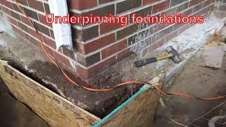 Underpinning Foundations  Diy underpinning footings method to stabilize settlement [upl. by Aimal516]