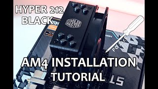 How to Install a Hyper 212 Black Edition CPU Cooler AMD AM4 Socket [upl. by Alitha]