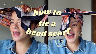 Easy Head Scarf Tutorial  How to Tie a Head Scarf [upl. by Orlina377]