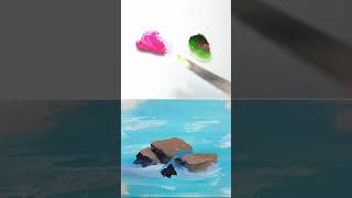 Como pintar rocas en tus marinas clase pintura en oleo reels pintura [upl. by Ardith]