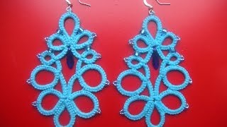 15 TUTORIAL ORECCHINI PERLE CHIACCHIERINO AD AGO EARRINGS NEEDLE TATTING Frivolitè Encaje фриволите [upl. by Sigismund]