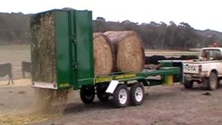 Ashmore Engineering FEEDMAX 2 Hay Feedout Trailer Ute Tow Model  Round Bales [upl. by Allevon]