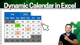 How to Make Interactive Calendar in Excel  Basic Formulas and Fully Customizable [upl. by Dnomayd]