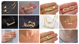 Name pendant goldName pendant with chainName pendant designs in goldGold chain with name pendant [upl. by Ynnatirb]