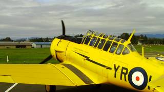 CMF Harvard Mark II PampW R1340 600hp Radial engine warm startup with smoke [upl. by Einapets]