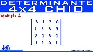 Determinante de una matriz de 4x4 Regla de Chio  Laplace Ejemplo 2 [upl. by Alaham]