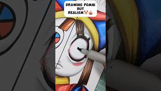 Drawing Pomni 🤡 from The Amazing Digital Circus 🎪 But Cartoon VS Realism ✨ pomni art drawing [upl. by Aim]