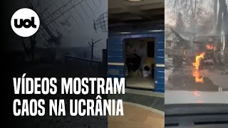 Guerra na Ucrânia novos vídeos mostram destruição e caos após invasão da Rússia [upl. by Caryl]