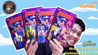 Unboxing MCBAIN Simpsons ReAction figures by Super7 [upl. by Anirahs]