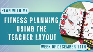 Plan With Me Fitness Planning using the Happy Planner Teacher Layout  Planmas Day 8 [upl. by Oruam]