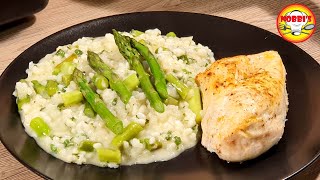 Risotto mit grünem Spargel  Spargel RisottoRezept [upl. by Theobald]