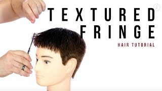 Textured Fringe on Mens Hair  Haircut Tutorial  TheSalonGuy [upl. by Hamburger745]