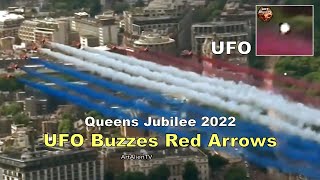 UFO Buzzes Red Arrows over Queens Jubilee 2022 ArtAlienTV [upl. by Hannavas163]