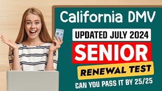 California DMV Senior Renewal Test 2024  California DMV Written Test 2024  DMV Practice Test 2024 [upl. by Lokim667]