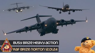 RAF HEAVY ACTION C17 A400 ATLAS amp VOYAGER PLUS PILATUS PC24 BRIZE NORTON HIGHLIGHTS 120124 [upl. by Leidba718]