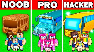 NOOB vs PRO FAMILY BUS HOUSE Build Challenge In Minecraft [upl. by Tera412]