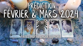 FÉVRIER et MARS PRÉDICTIONS GÉNÉRALES CHARME DE TAROT INCLUS FAITES VOTRE CHOIX AVEC DES SONS [upl. by Cathe211]