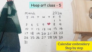 Wedding Calendar Hoop Art ❤️ Step by step Embroidery for Beginners Free Pattern Gossamer [upl. by Unam122]