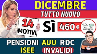 🔴 DICEMBRE ➜ 14 NOVITà Sì BONUS ISEE 460€ e AUMENTI 💶 INPS PAGA ANTICIPI AUU RDC PENSIONI INVALIDI [upl. by Scot614]