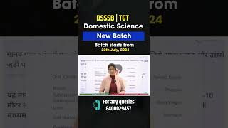 DSSSB TGT Domestic Science  DSSSB TGT Domestic Science Teacher [upl. by Doloritas]