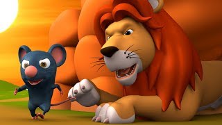 The Lion amp Mouse 3D Animated Hindi Stories for Kids  Moral Stories शेर और चूहा हिन्दी कहानी Tales [upl. by Yretsym]