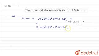 The outermost electron configuration of Cr is ……… [upl. by Hannavas454]