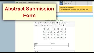 Abstract Submission Form [upl. by Carrick368]