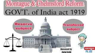 Montagu Chelmsford Reforms\ GOI Act 1919Rahul Kohli [upl. by Nalyorf]