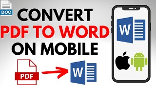 How To Convert PDF To MS Word On Android Phone  Convert PDF To Docx On Mobile Phone [upl. by Notselrahc]