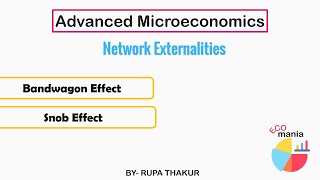 Network externalities Bandwagon effect Snob effect UGC NET MicroeconomicsECO mania [upl. by Fesoy]