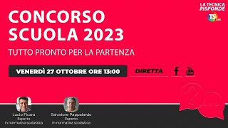 Concorso scuola 2023 tutto pronto per la partenza [upl. by Artimed]