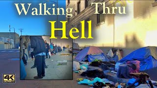 Walking Thru Hell Los Angeles Homeless Encampments Skid Row [upl. by Samled]