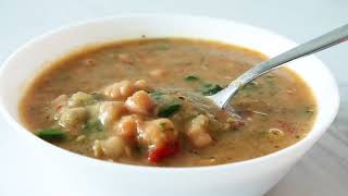 Easy Chickpea Soup  20 Minutes [upl. by Epuladaug]