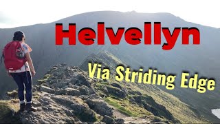 Climbing Helvellyn English Lake District Via Striding Edge amp Swirral Edge Hiking from Glenridding [upl. by Arammat]