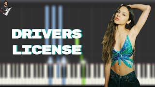 Olivia Rodrigo  Drivers License  Instrumental Piano Tutorial  Partitura  Karaoke  MIDI [upl. by Idnam730]