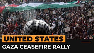 Tens of thousands march in US for Gaza ceasefire  Al Jazeera Newsfeed [upl. by Pero665]