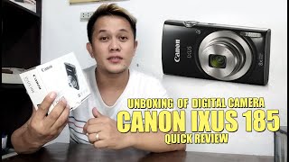 REVIEW UNBOXING OF DIGITAL CAMERA CANON IXUS 185 [upl. by Vaish]