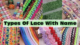 Types Of Lace With Name  lace guide  Lace design idea for dresses  Popular laces name [upl. by Udela]