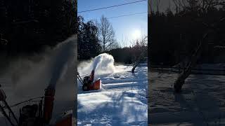 Snowblower In Action  Husqvarna ST224 [upl. by Nylirret]