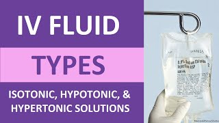 IV Fluid Types amp Uses Nursing IV Therapy Isotonic Hypertonic Hypotonic Solutions Tonicity NCLEX [upl. by Llenroc]